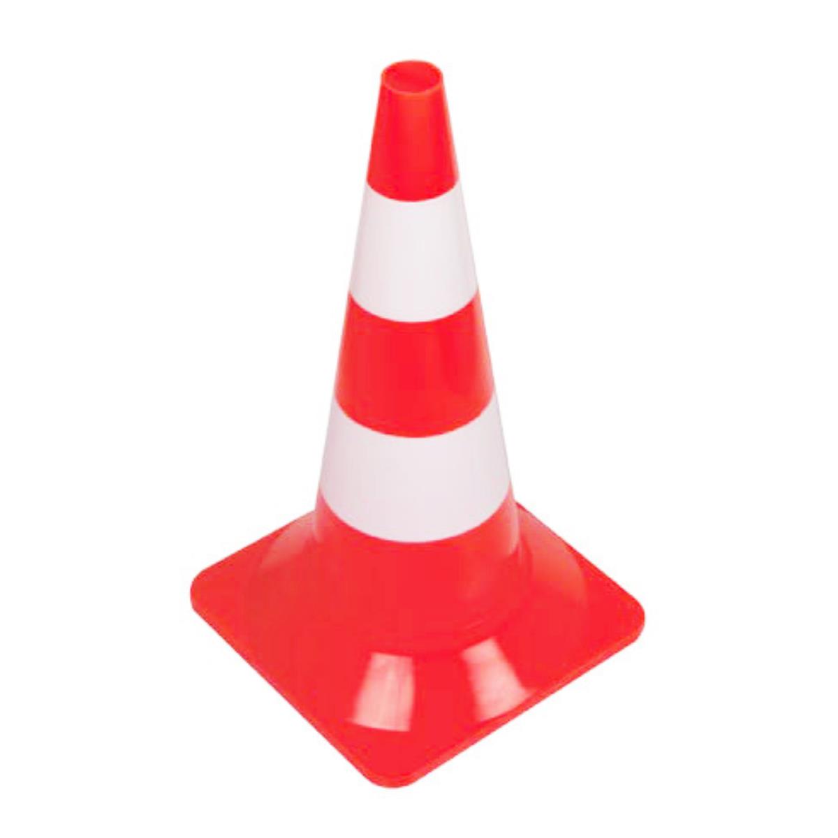 Cône de signalisation – rouge/blanc – 31 cm